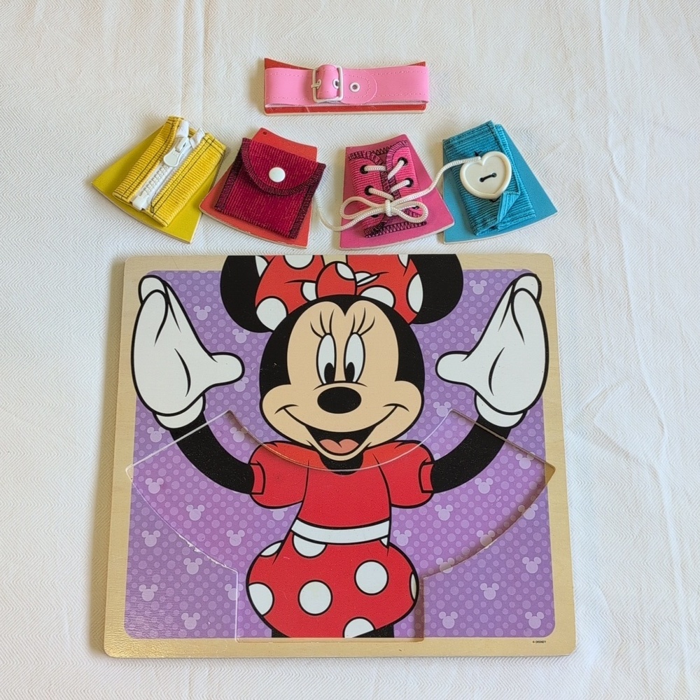 melissa & doug x disney minnie mouse wooden basic skills puzzle board age 3 YRS+ - Picture 5 of 9